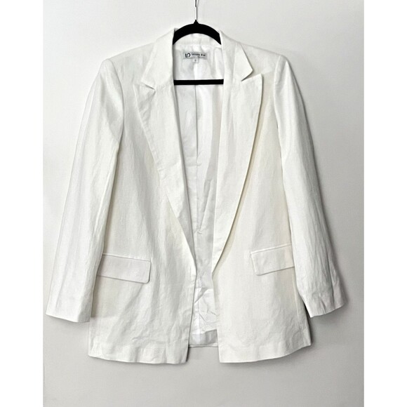 Women's‎ Linen Blazer S Sleeve Lightweight Spring Summer Blazer Jacket - Picture 2 of 3